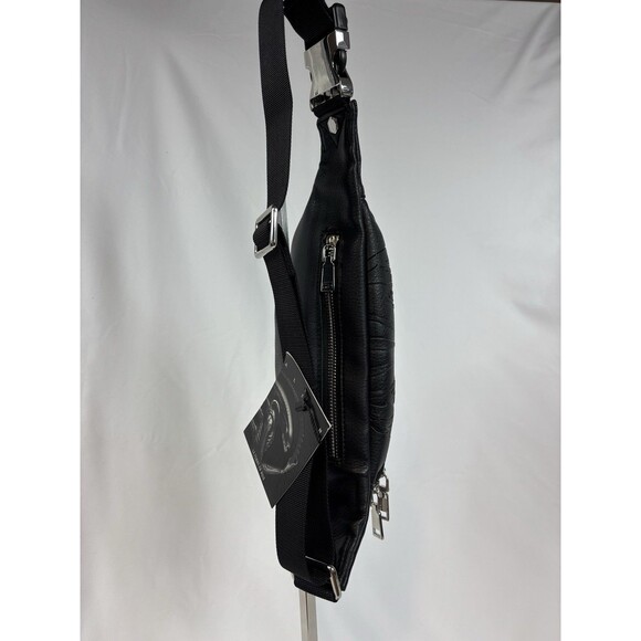 Alien X La Femme En Noir Leather Belt Bag Black One Size Xenomorph Crossbody - Picture 5 of 16